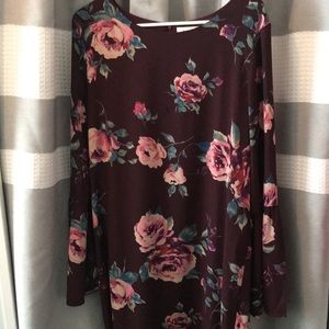 Floral Dress with Bell Sleeves